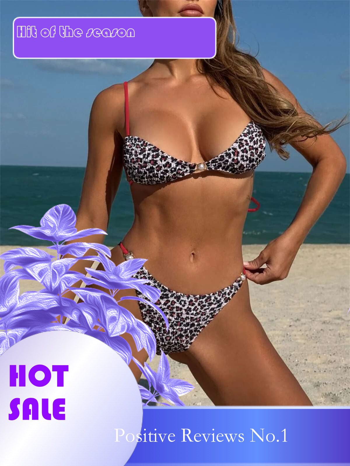 Dongdumaoyi Sexy Black Leopard Print Bikini Set Women Pearls Ornament Pleate Push Up Thong Swimsuit Beach Bathing Suit Micro Swimwear