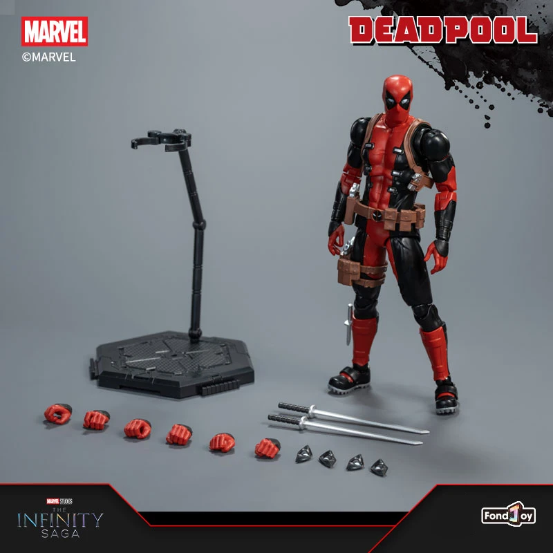Fondjoy Marvel Deadpool 1/12 Assembled Action Figure - Movie Collectible PVC Model Kit with Weapons, Boys Birthday Gifts Wholesale Bulk Stock