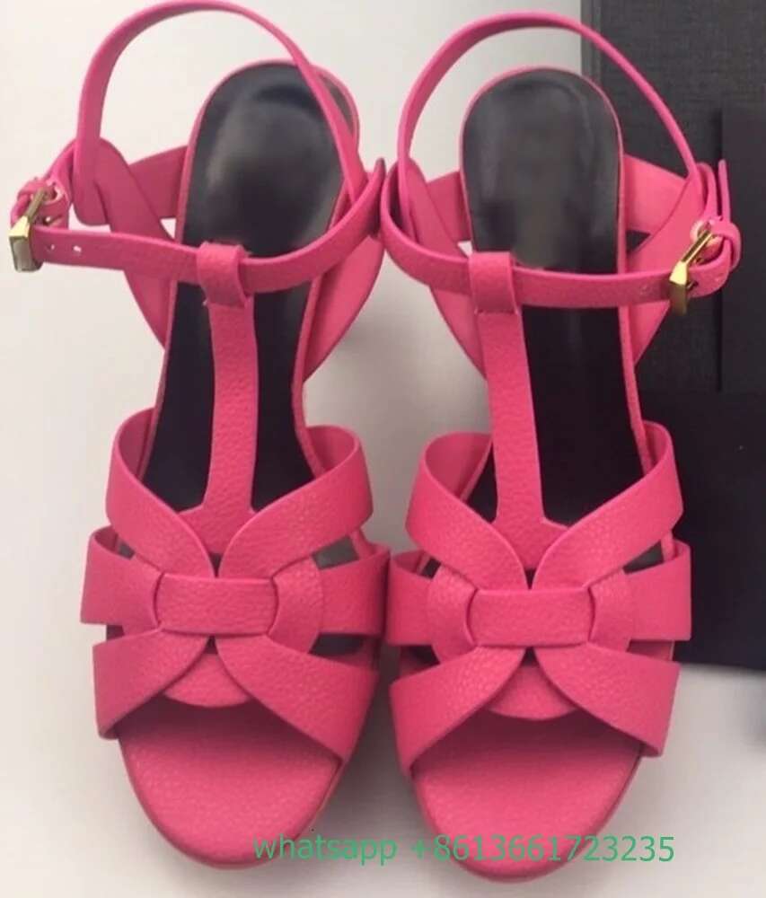 Platform Cross Women Solid Peep Toe Thin High Heels Pu Sgback Ankle Strap Summer Sandals Fashion Party Shoes