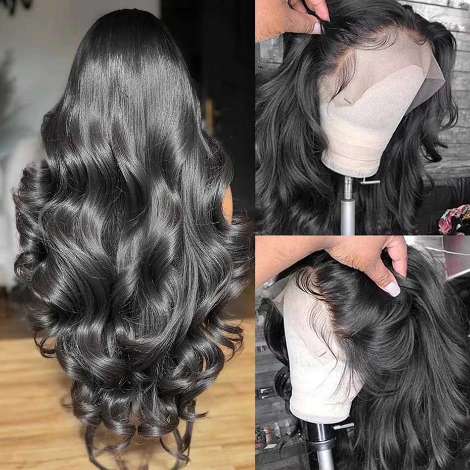 40 30 Inch 13x6 Body Wave Human Hair Frontal Wig 13x4 HD Lace Natural Black Front Wig Human Hair Glueless 5x5 HD Closure Wigs W251107