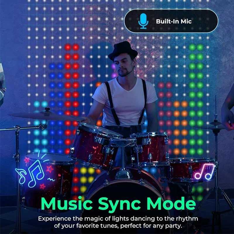 1/2PCS Smart LED Curtain Lights LED Fairy Lights App Control Music Sync DIY Pattern Waterproof for Indoor Outdoor Party Decor W251107