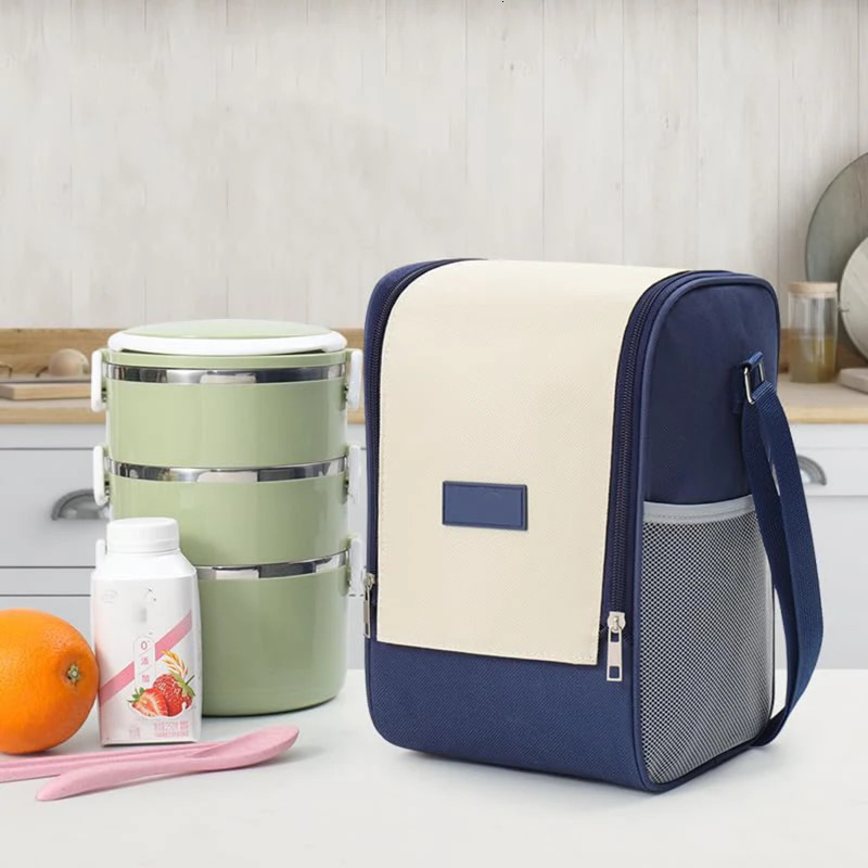 Insulated lunch bag bento aluminum foil shoulder rice ice pack portable picnic food storage 250401