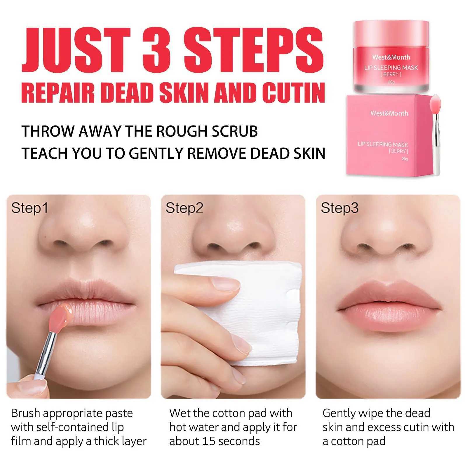 Berry lipstick sleep facial mask night sleep maintenance moisturizing fade lip line nourishing lipstick skin care Korean cosmetics W250407