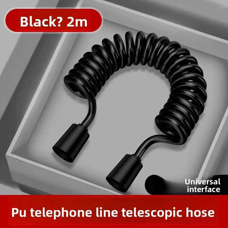 Toilet spray gun telescopic hose bidet water inlet pipe spring pipe shower pipe elastic hose water saving Y251107