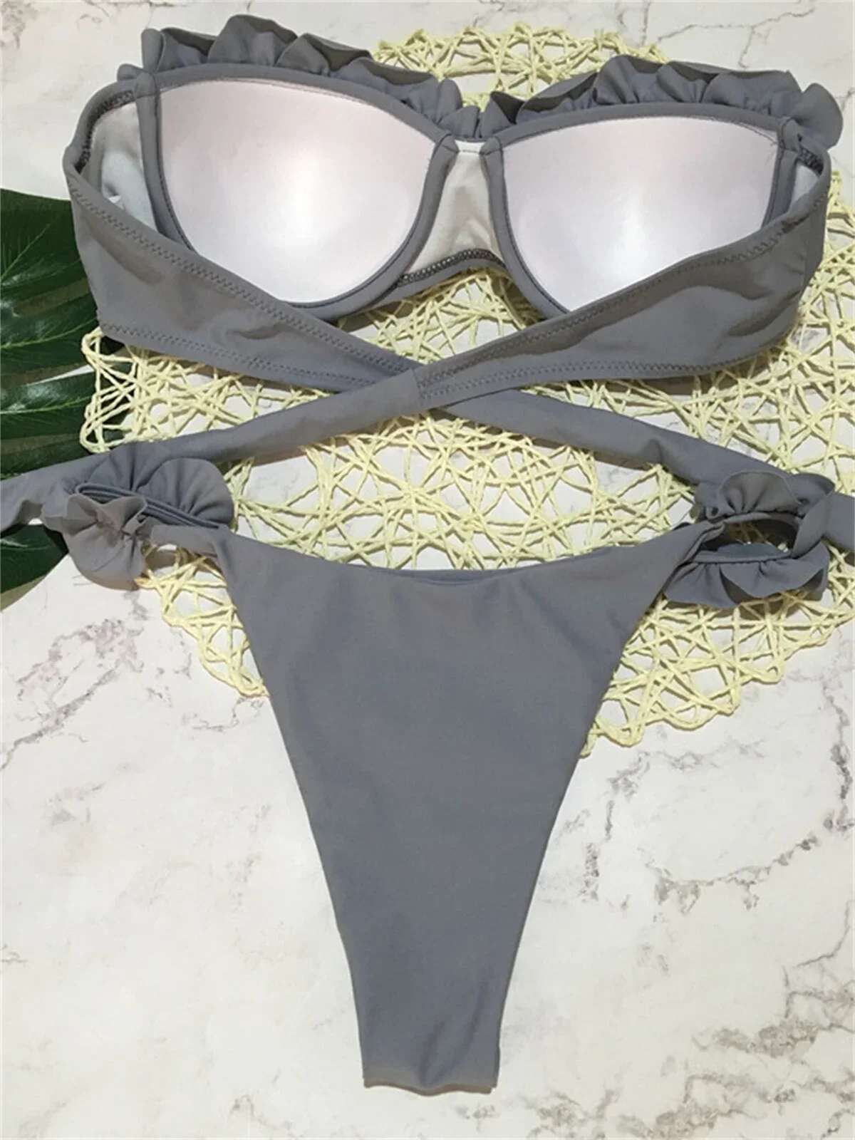 Dongdumaoyi Animal Print Leopard Bikini Push Up Swimsuit Sexy Women Set Brazilian Bathing Suit Bandeau Thong Swimwear Beach Wear