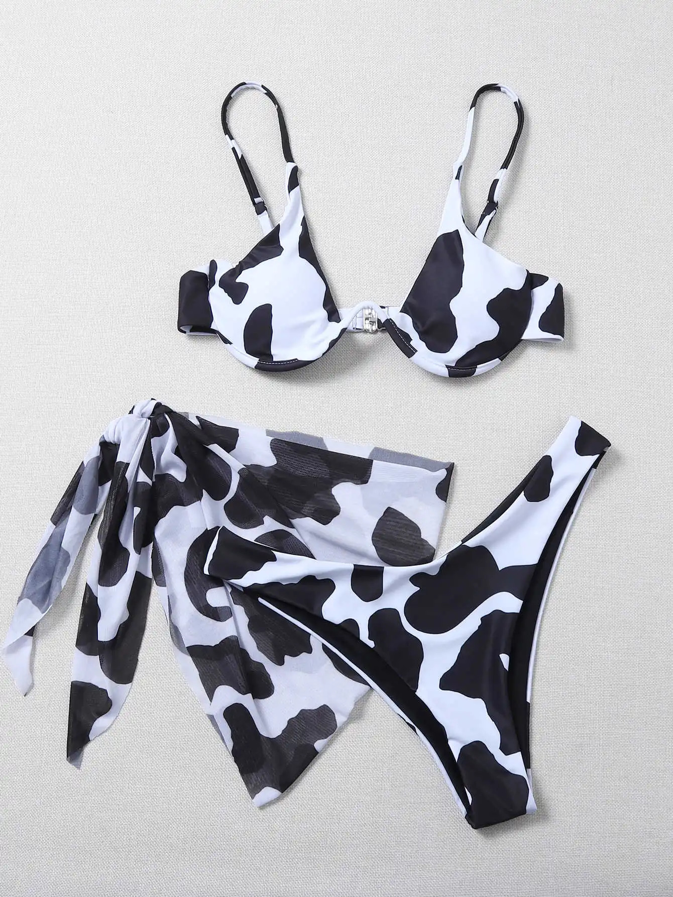 3piece push up bikini womens thong swimsuit sexy Brazilian apron 250313