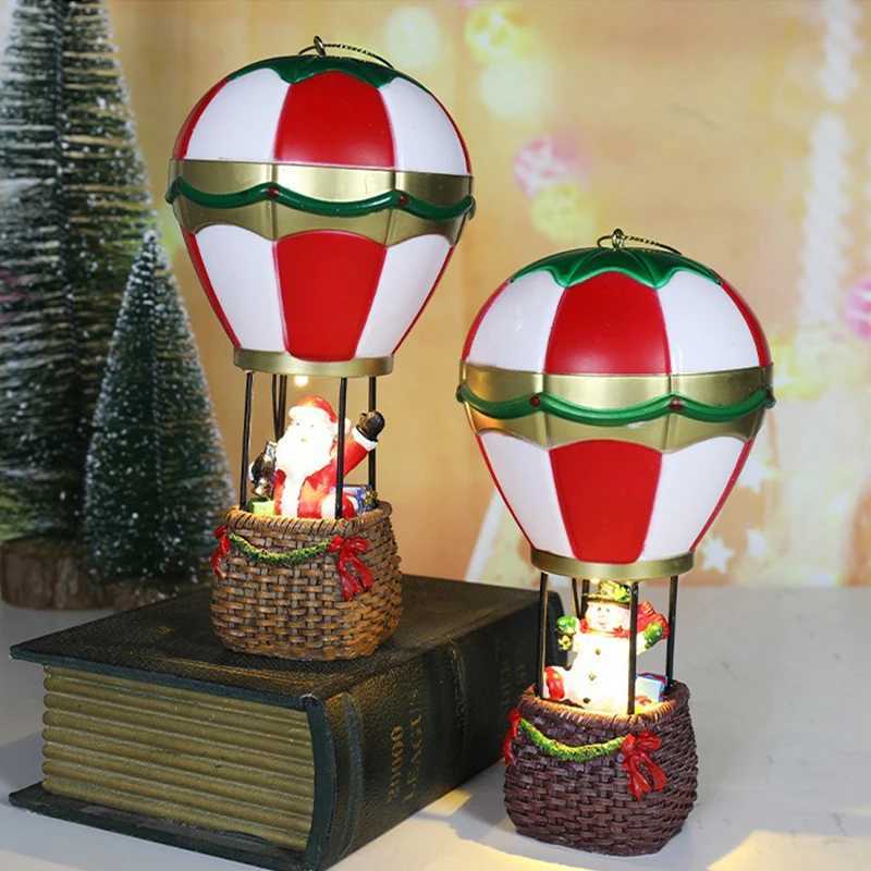 Christmas Glowing Ornaments Santa Claus Snowman Fireplace Resin LED Night Light Christmas Decoration Holiday Kids Toys Gift W251107