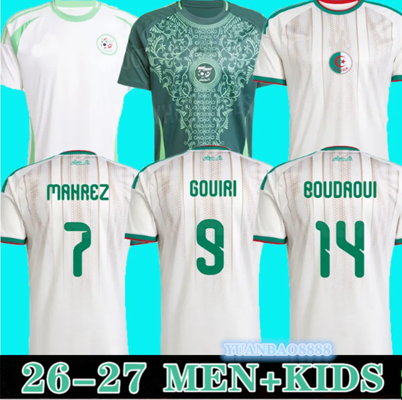 Algeria soccer jersey 2026 Gouiri Amoura Hadj Moussa Boudaoui Houssem Aouar Rayan Ait-Nouri Benrahma Ramiz home away Camisetas football shirt men kids 888