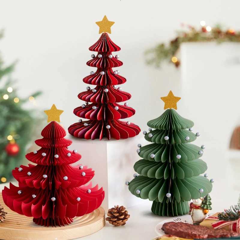 3D Honeycomb Christmas Tree Desktop Decor Merry Christmas Decoration Xmas Tree Ornament New Year 2026 Navidad Supplies W251107