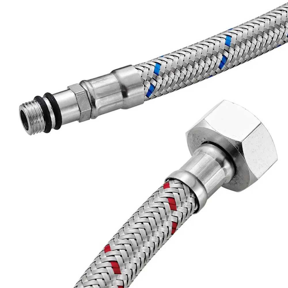 G1/2 G3/8 G9/16 50cm 1 pair Stainless Steel ible Plumbing Pipes Cold Hot mixer Faucet Water supply pipe Hoses bathro part Y251107