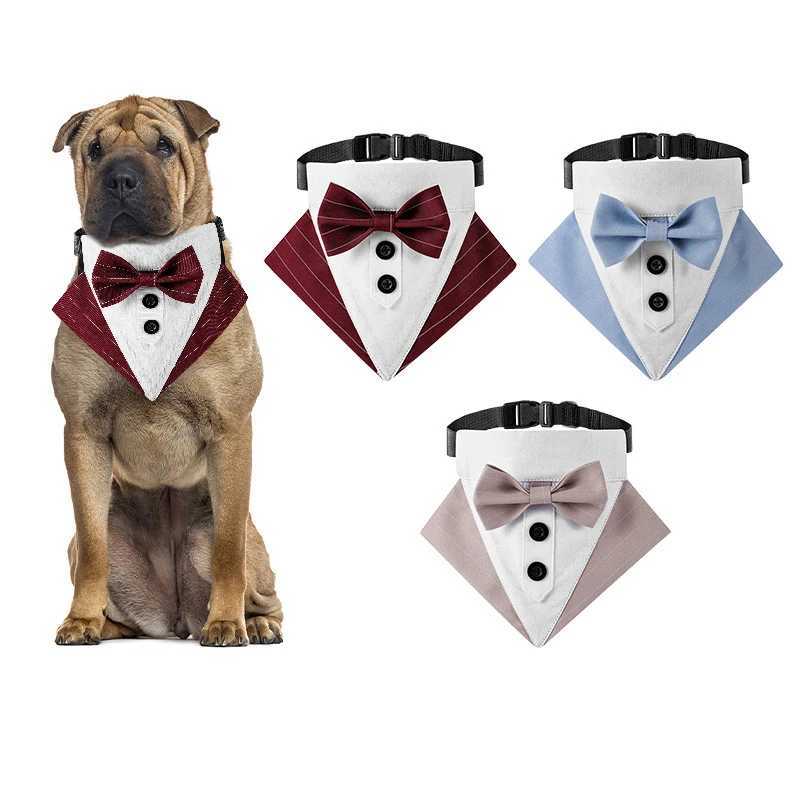 Sucado dog tailcoat collar adjustable formal pet bandage washable breathable wedding scarf with bow and D-ring used for parties M250406
