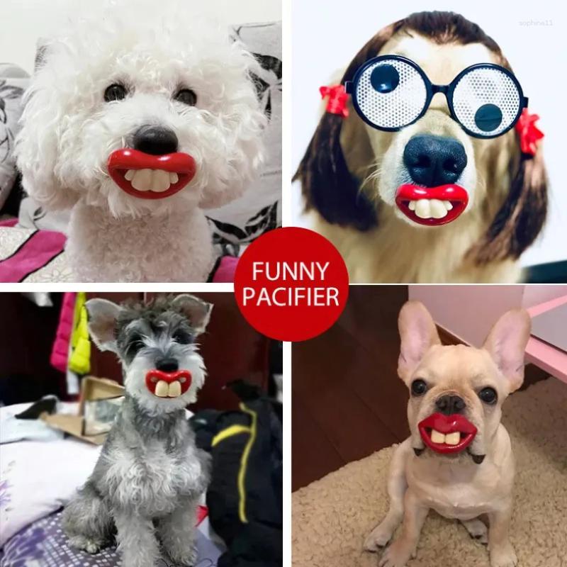Update Funny Dog Pacifier Silicone Buckteeth For Small Red Lips Cat Muzzle Puppies Dental Health Pet Supplies