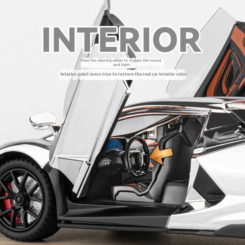 Spray coating 1 24 Lamborghini Revuelto hybrid supercar alloy die-casting model car micro car simulation series birthday giftXJ250407