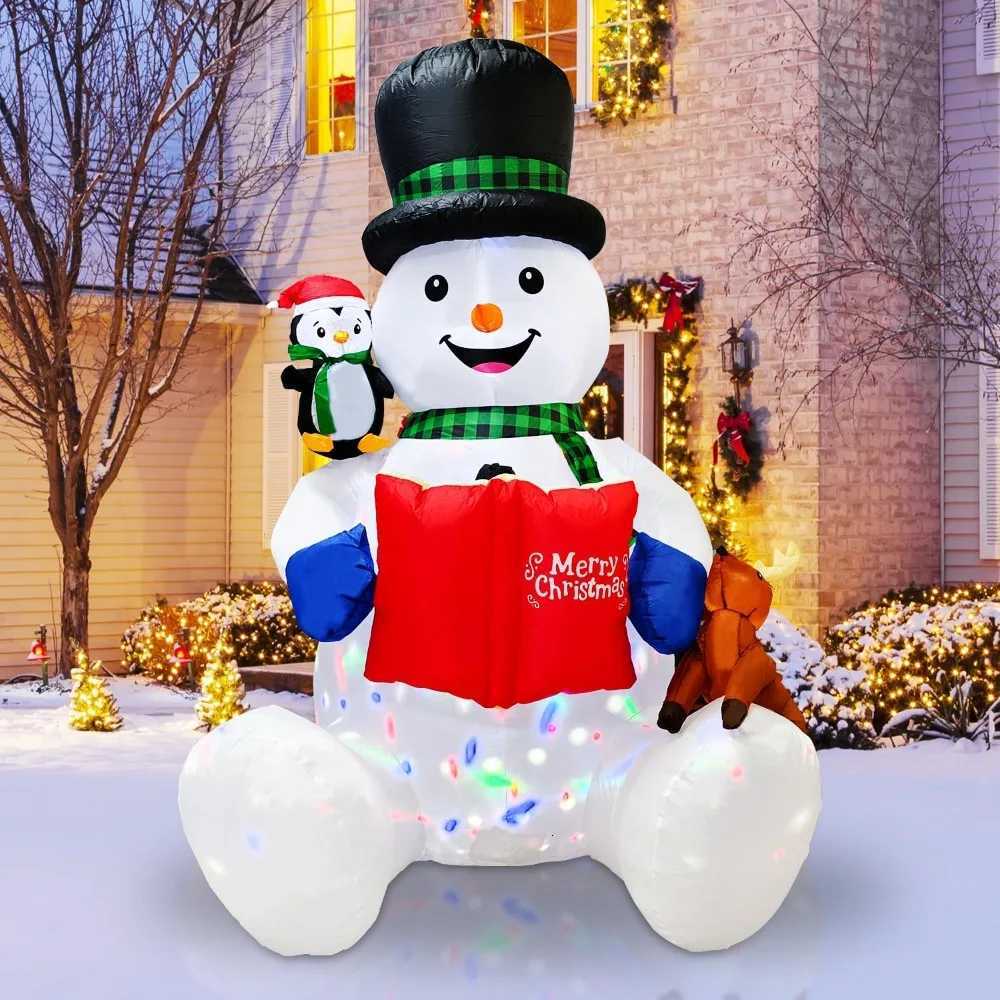 7FT Inflatable Christmas Snowman Built-in White LEDs Christmas Blow Up Yard Decorations Xmas Inflatables Outdoor Decorations f W251107