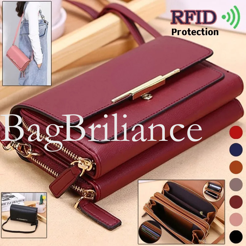 Women PU Leather Crossbody Fashion Bag Cellphone Bags Multi Pocket Card Holder Girls Shoulder Purse Small Handbags