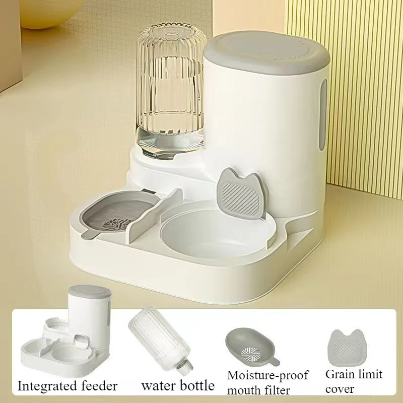 Cat bowl automatic feeder suitable for cats dogs pets water dispensers comprehensive cat bowls cat food alkali dogs eating and drinking 250403