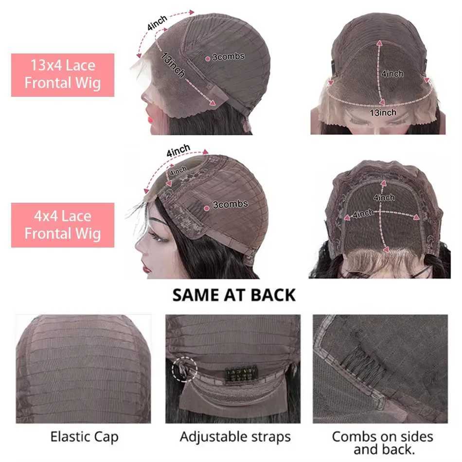 427 Highlight Bob Wigs Straight Lace Front Wig Human Hair Ombre Frontal Bob Wig Human Hair gluelss wear to go Ombre Brown Wig 1 W251107