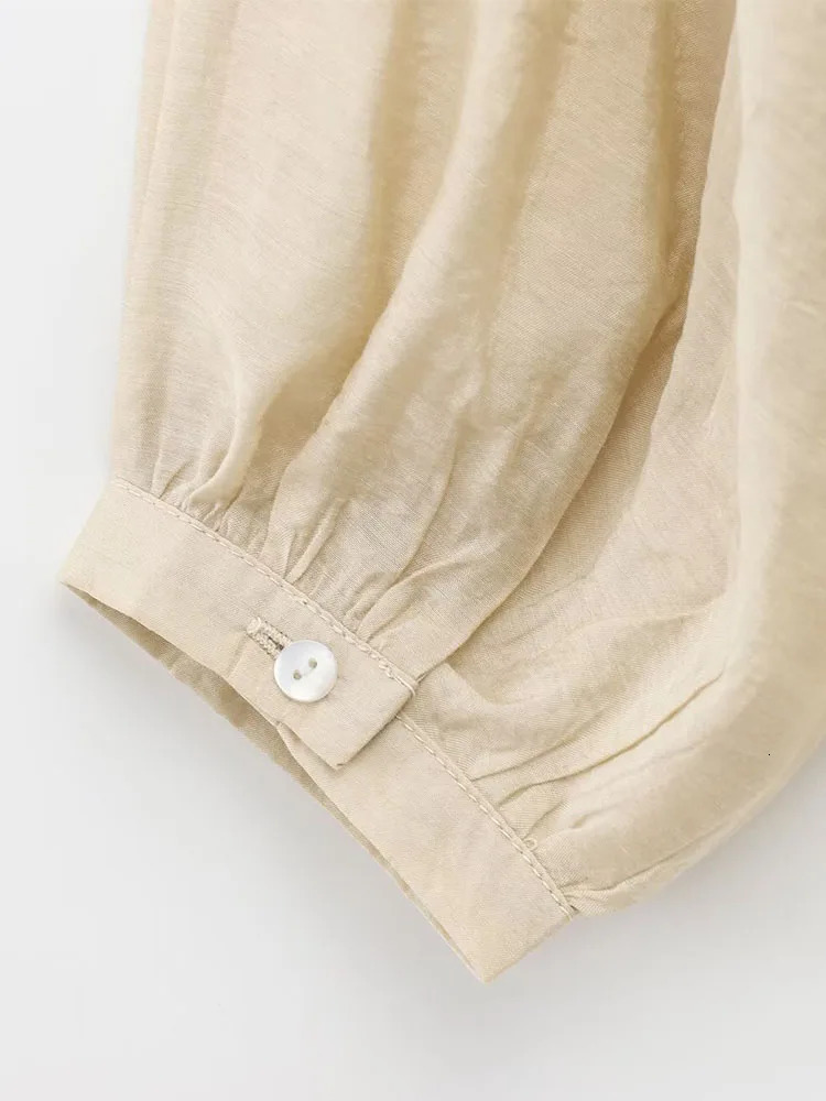 Womens Summer Shirt Top Fashion Solid Vneck Layered Ruffle Bow Elegant Street 250407