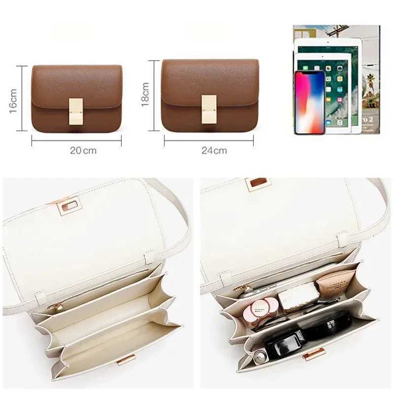 New Designer Luxury Bag Ins Square Palm Texture Printing Crossbody Flap Box Bag Split Leather Side Shoulder Bags for WomenW251107