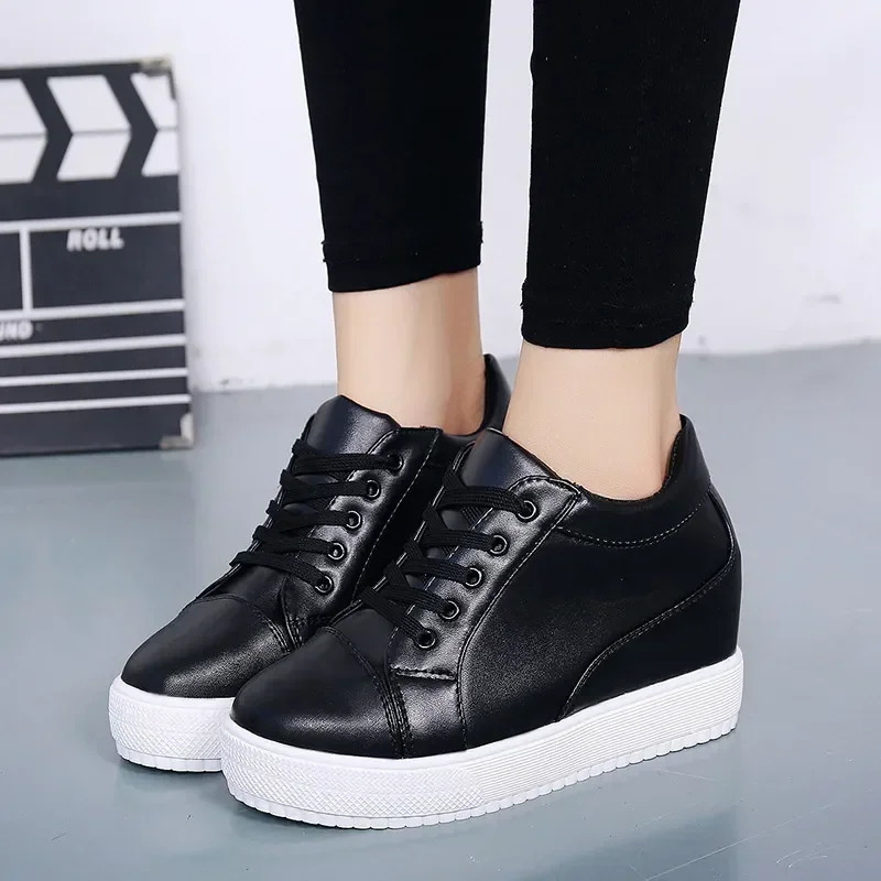 White Hidden Wedge Heels Sneakers Casual Shoes Woman High Platform Shoes Womens High Heels Wedges Shoes for Womenbn 250402