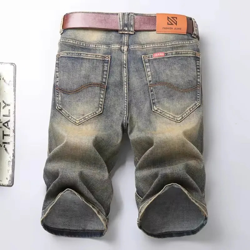 Summer Stretch Thin Bermuda Masculina Cotton Denim Jeans Men Knee Length Soft Clothing Shorts Size 283540 250313
