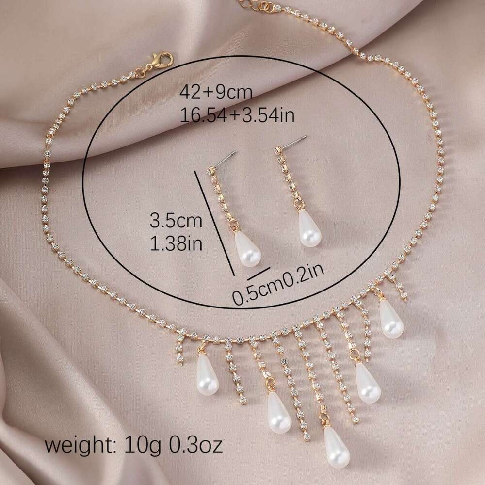New Super Immortal Style Tassel Pearl Necklace Set Trendy Street Shooting Women's Bride Collar Chain