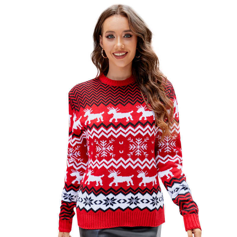 Little Snowflake Christmas Sweater 2025 Autumn Winter Casual Couple Outfit Round Neck Knitwear W251107