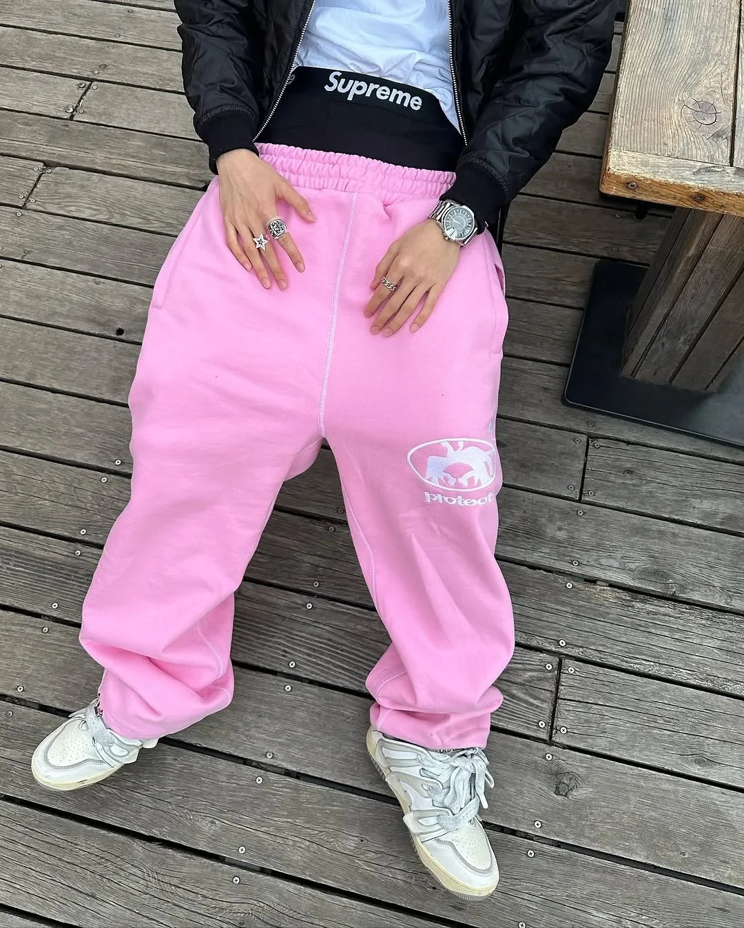 Womens Y2K Jogger Casual Pants with Elastic Waist Loose and Suitable for Street Wear Sports Trend Retro Hip Hop Multi Color 250403