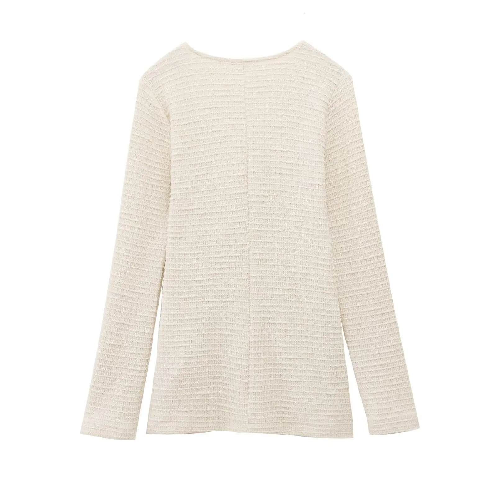 ZBZA Womens Ultra Thin Fit Texture Coat Flared Pants Set Simple ONeck Long Sleeve Solid Top Waist Mens Spring Fashion 250407