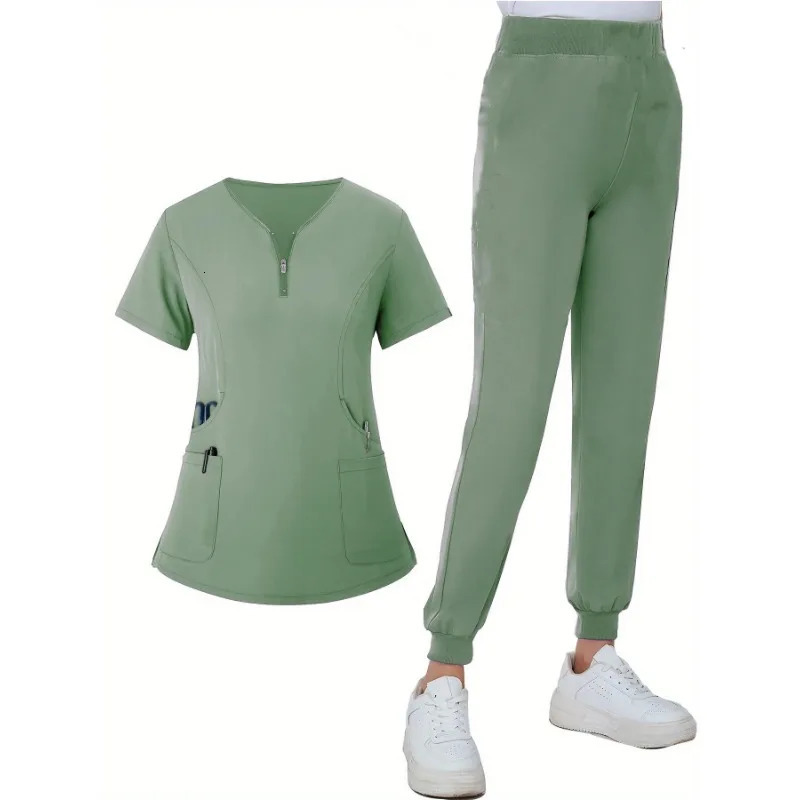 Selling Wholesale Hospital Uniform Thread Scrubs Nurse Soft Short Sleeve Scrub Suit Women Scrubs Uniforms Sets 250402
