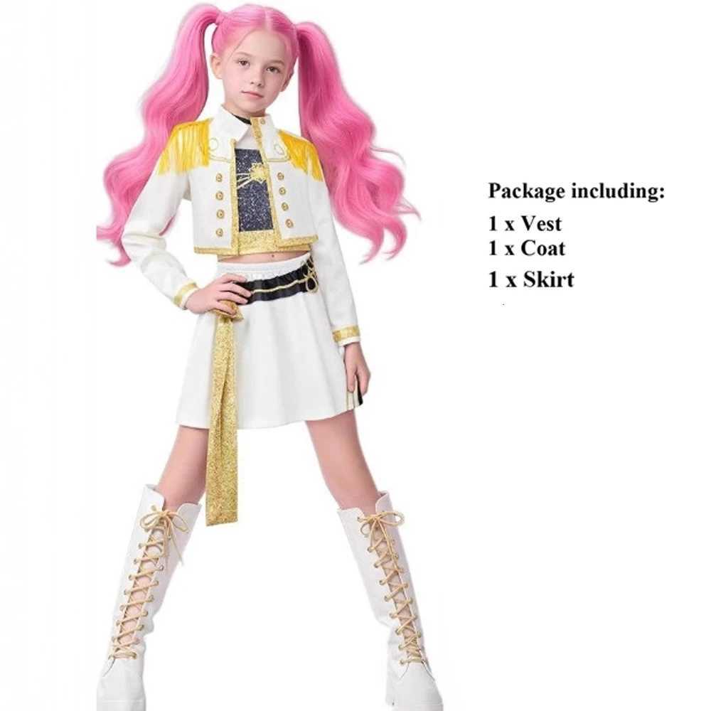Girls Kids K-Pop Demon Hunters Rumi Mira Cosplay Costume Set Fancy Dress Idol Movie Cosplay Children Halloween Carniva Suit W251107