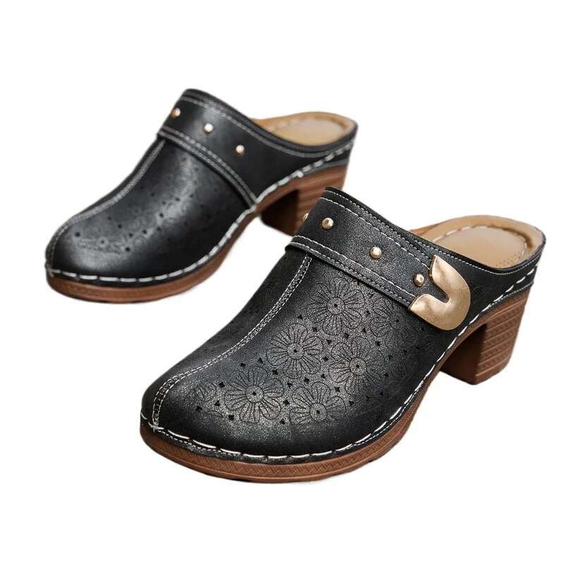 Shoes 2024 Sgbacks Women's High Heels Fashion Metal Decoration Dress Pumps New Plus Size Solid Slippers Women
