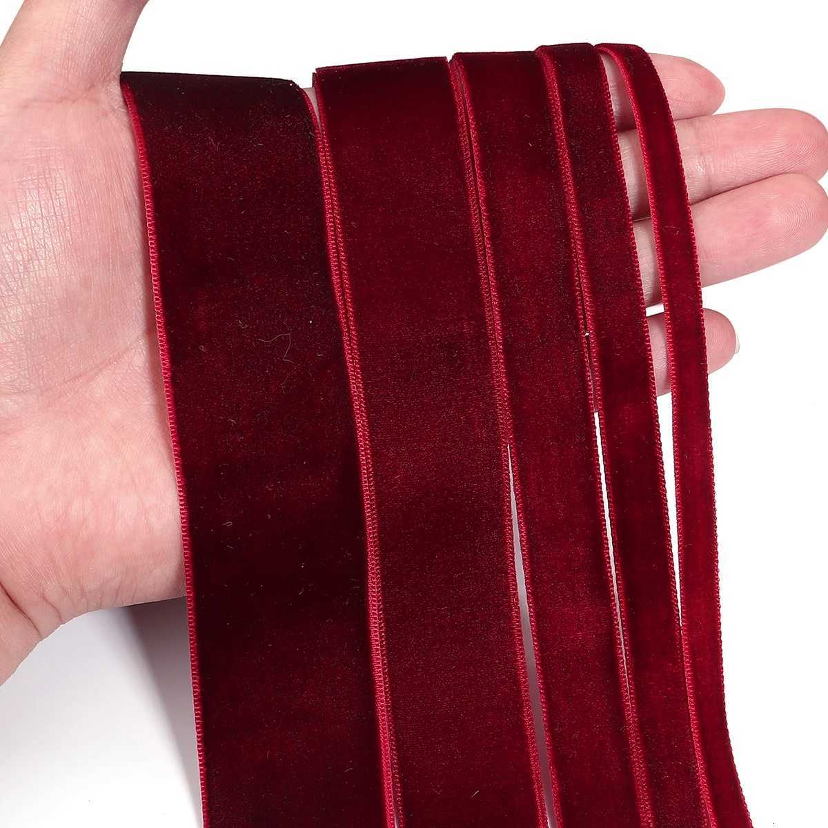 Christmas 5-10yards 6/10/15/25/32/38mm Velvet Ribbon Gift Flower Packaging Bow Handmade DIY Christmas Decoration Clothing Sewing Accessory Y251106