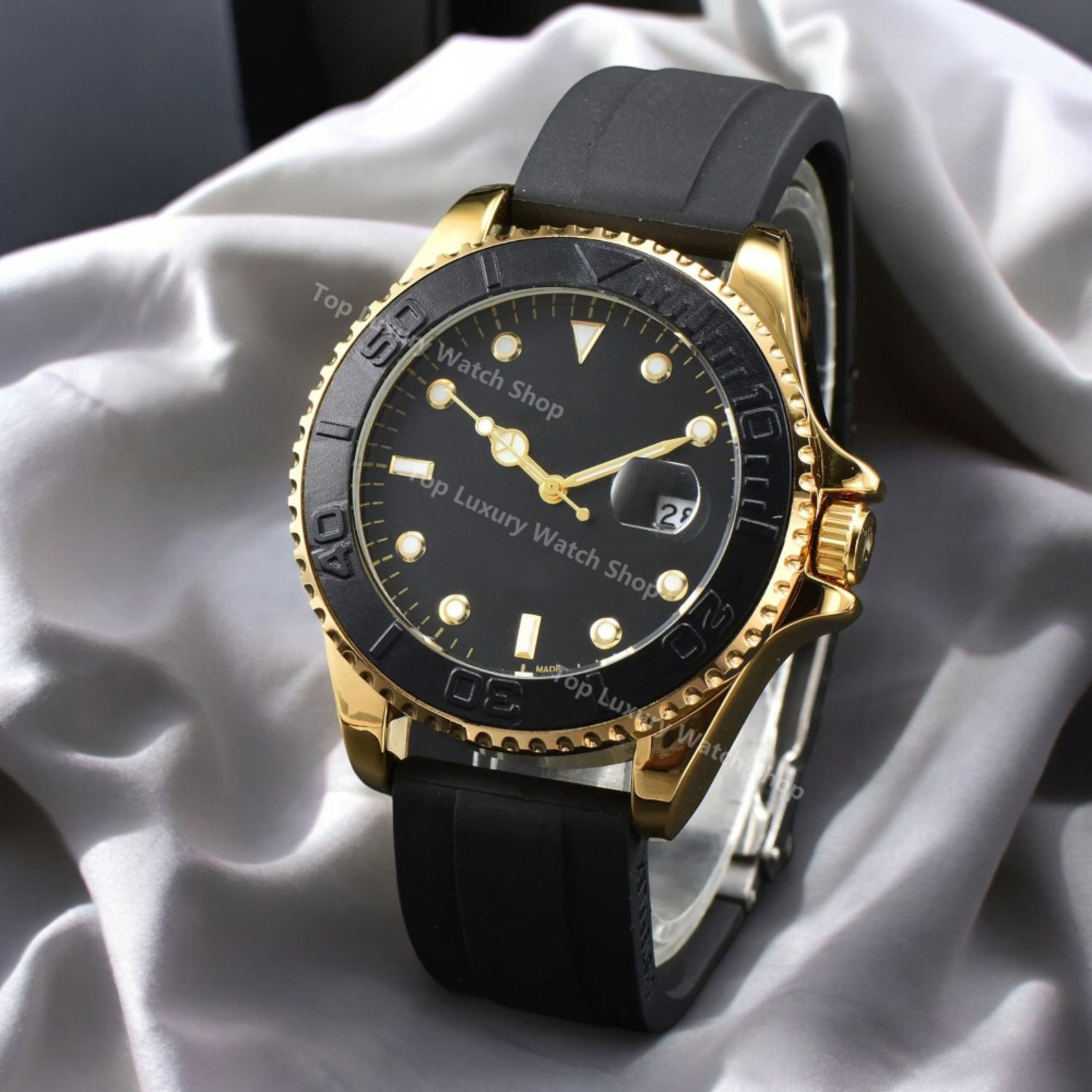 Hot Sale Luxury Watches for Men Quartz Wristwatch Classic Fashion Rubber Strap Automatic Date Daily Waterproof Top Brand Fashion Male Clocks