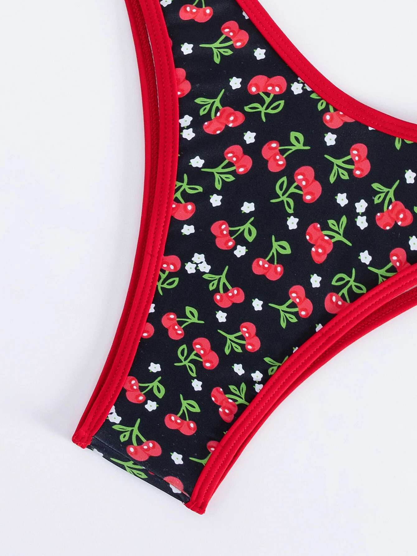 Dongdumaoyi Sexy Cute Black Strawberry Print Bikinis Sets Women Push Up Bandage Bathing Suit Micro Swimsuit Beach Holiday Swimwear