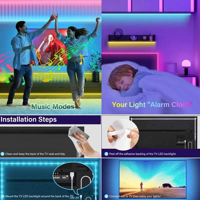 New 24V RGB LED Strip Lights 40M/30M/20M/10M/5M Bluetooth APP Music Sync Rope Light for PC TV Backlight Christmas Home Decor W251107