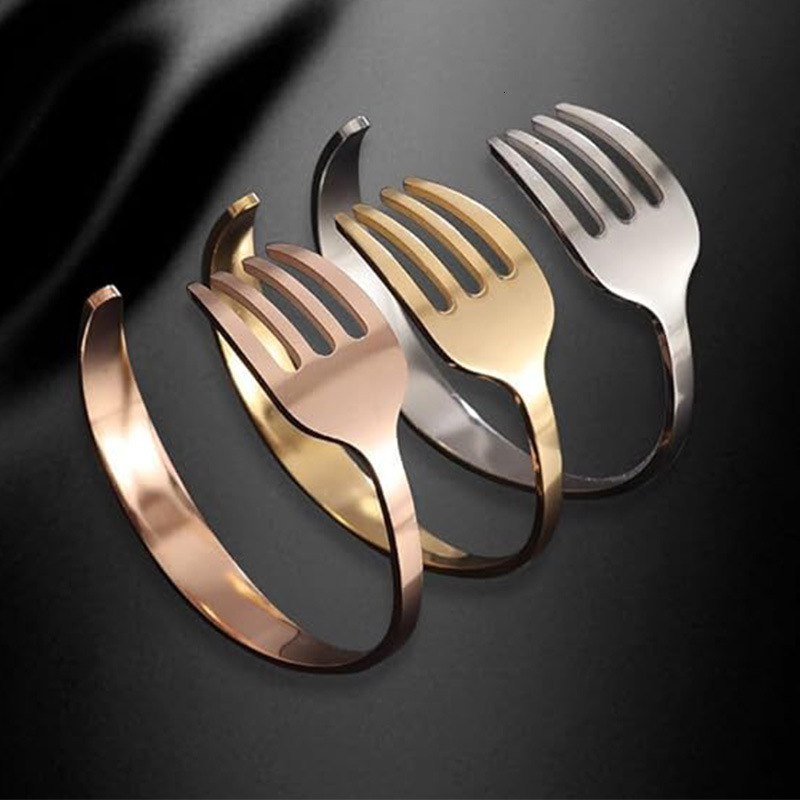 Top Source New Fashionable C-shaped Open Fork Bracelet for Men Women, Simple and Versatile Jewelry