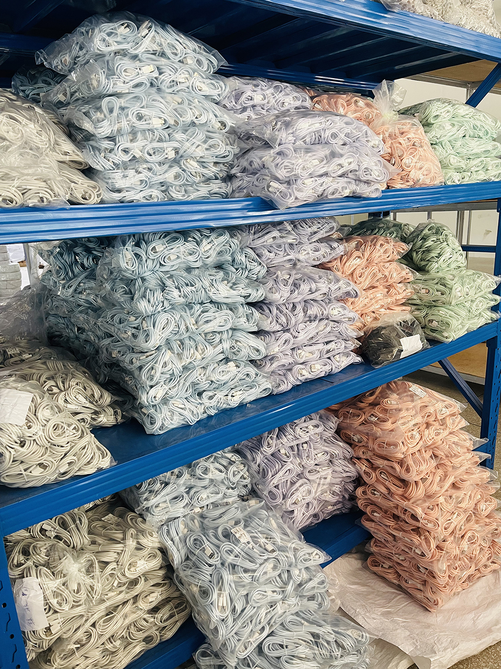 Multi color Braided USB Type C Cable - Durable Mobile Phone Charging Cord for iPhone