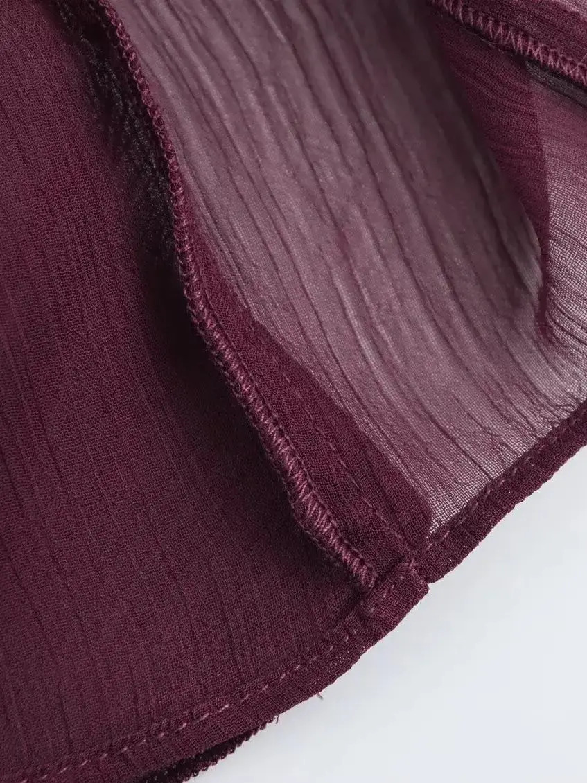 Summer Fashion Elegant Womens Loose Long Sleeve Layered Shirt Office Retro Vneck Transparent Lace Ruffle 250407