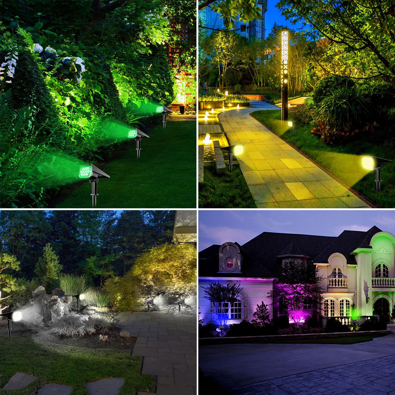 Energy Saving Waterproof LED Spotlights with Built-in Solar Panels for Outdoors #200-2400