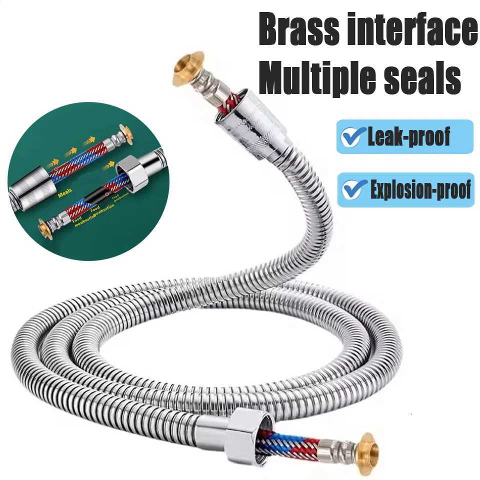 15/2/ Stainless Steel Braided Inner Pipe ible Shower Hose High Pressure Explosion-proof Bathro Extension Shower Tube Y251107