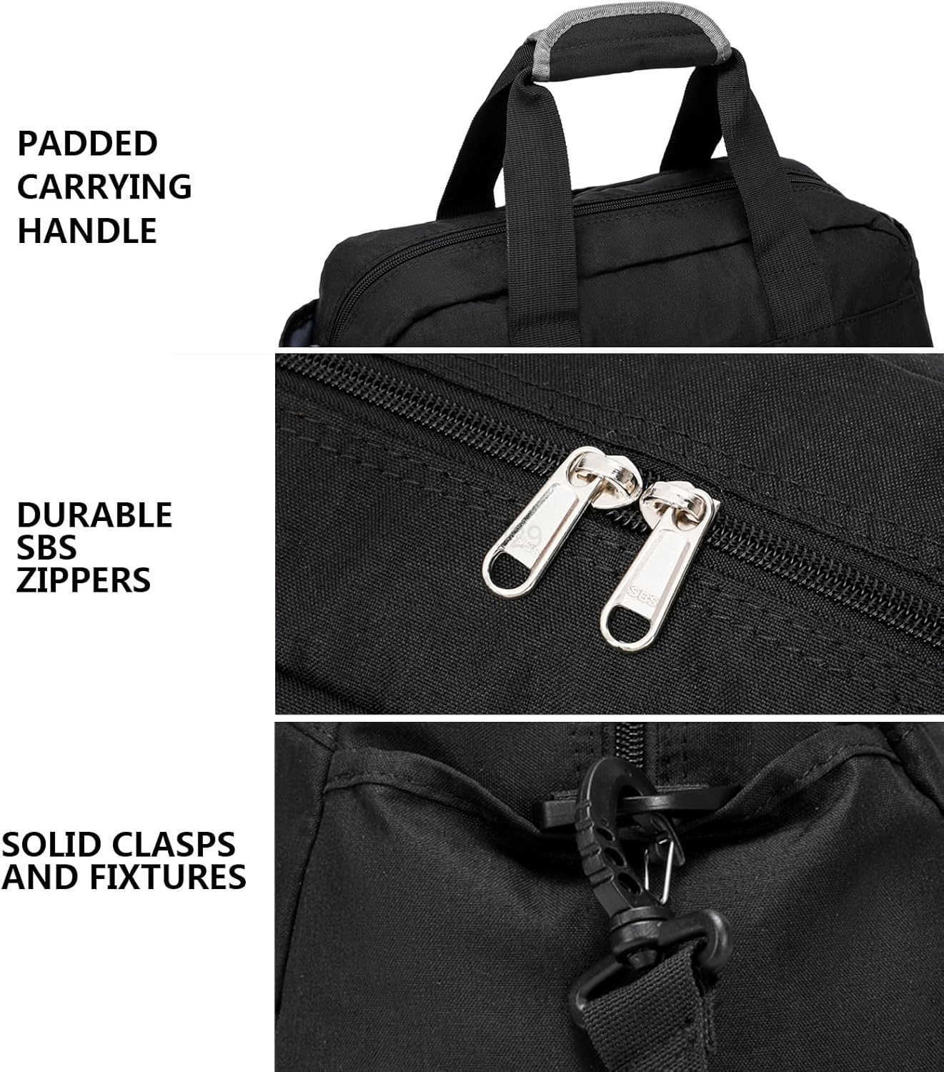 14 inch Small Gym Bag for Women Men Mini Duffel Bag for Travel Sports Lightweight Carry On Bag Black W251107