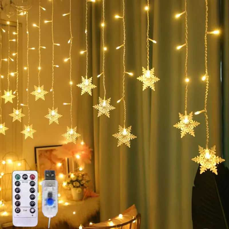 Christmas Snowflake String Lights USB Powered 35M/7M for Outdoor Garden Home Xmas Party Decoration 2026 W251107