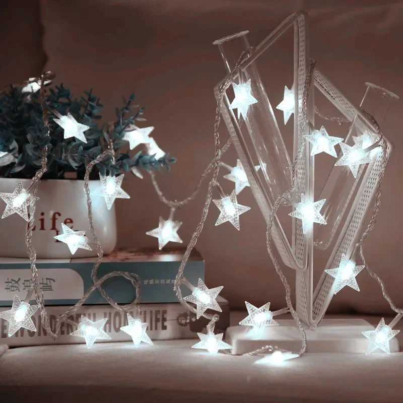 Battery Power Festoon Star Fairy String Lights Christmas Wedding Room Decoration Camping Outdoor Party Atmosphere Garland Lamp W251107