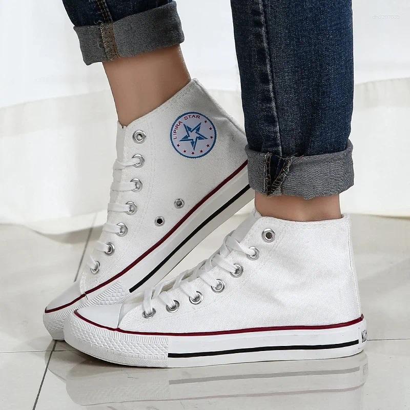 Casual Shoes Canva Men's High-Top Sneakers 2025 Style Versatile Korean HarajukuWomen's Trendy Rubber Leather Footwea