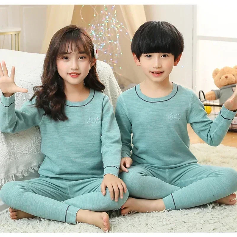 Winter Warm Pyjamas Sets for Boys Kids Thermal Pajamas Toddler Sleepwear Autumn Clothes for Children from 2 to 13 Years Old 250407