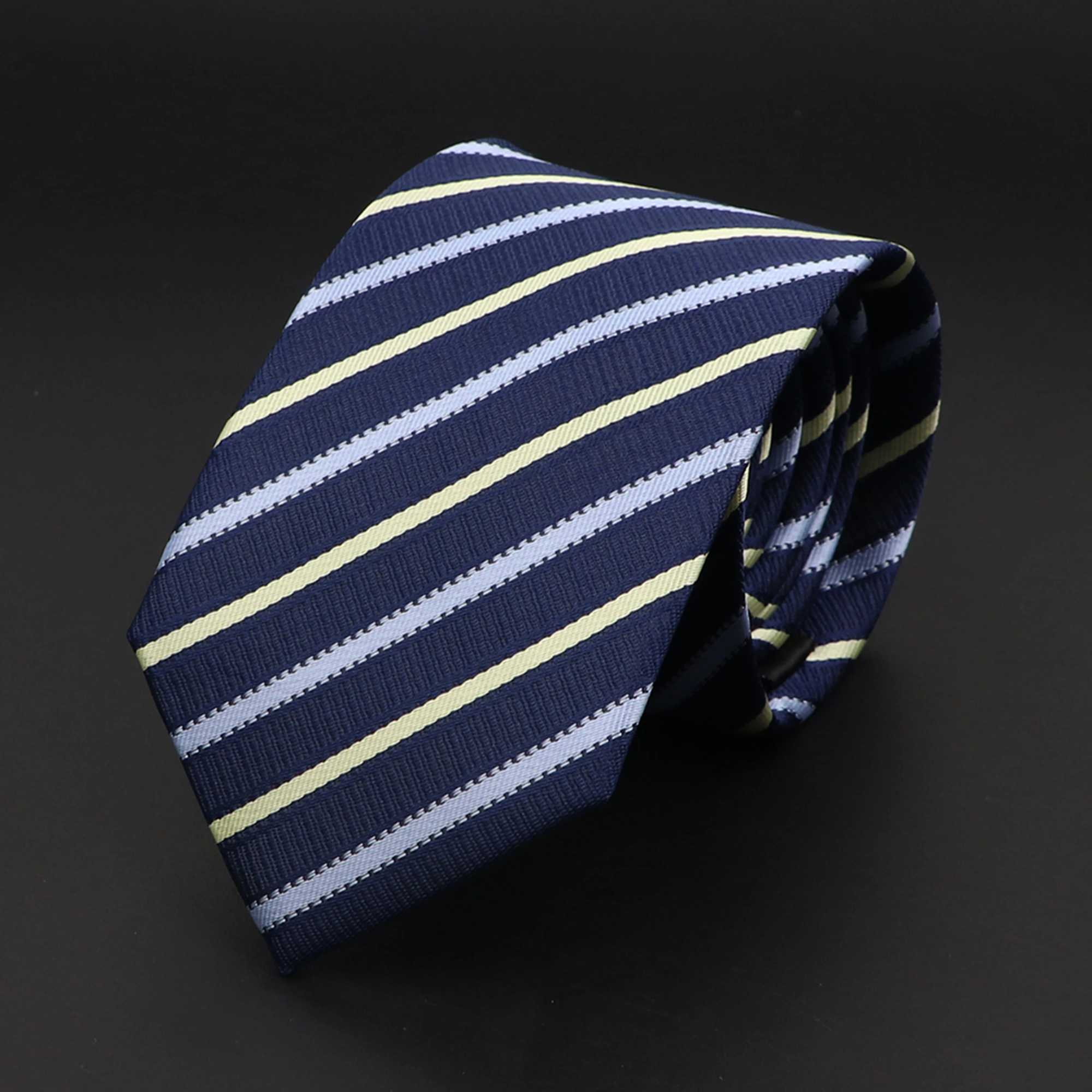 New Mens Tie Classic Red Blue Black Solid Color Stripe 7cm Jacquard Necktie Daily Wear Business Formal Wedding Tie Gift For Men X250407