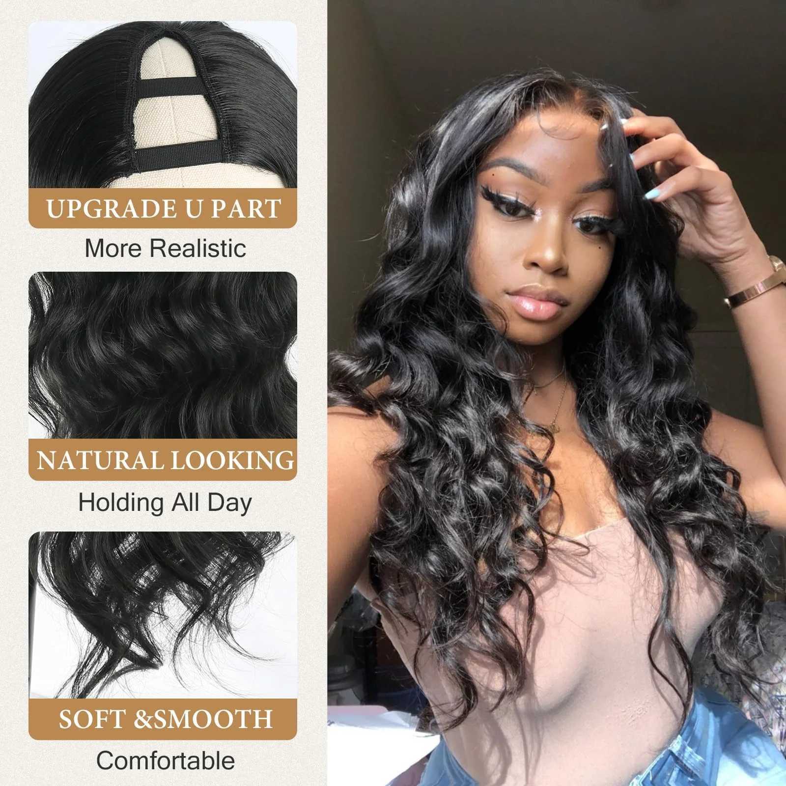 Body Wave V Part Wigs Human Hair 250 Density For Women Full Head Clip In Half Wig No Leave Out Body Wave Wig For Black Women W251107