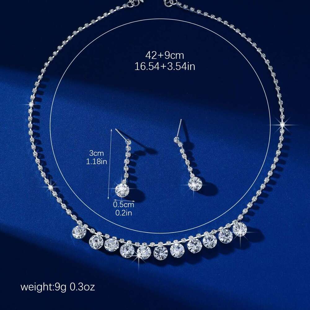 Hot selg bride hot dinner versatile rhie necklace earrings two-piece set, light lady and socialite dress accessories