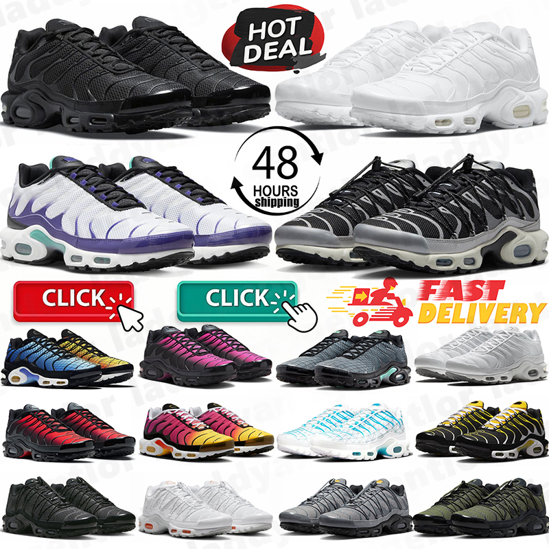 Tn Running Shoes Mens Trainers tnns Triple White Black Metallic Silver Hyper Blue Mens Trainers Sneakers 40-46